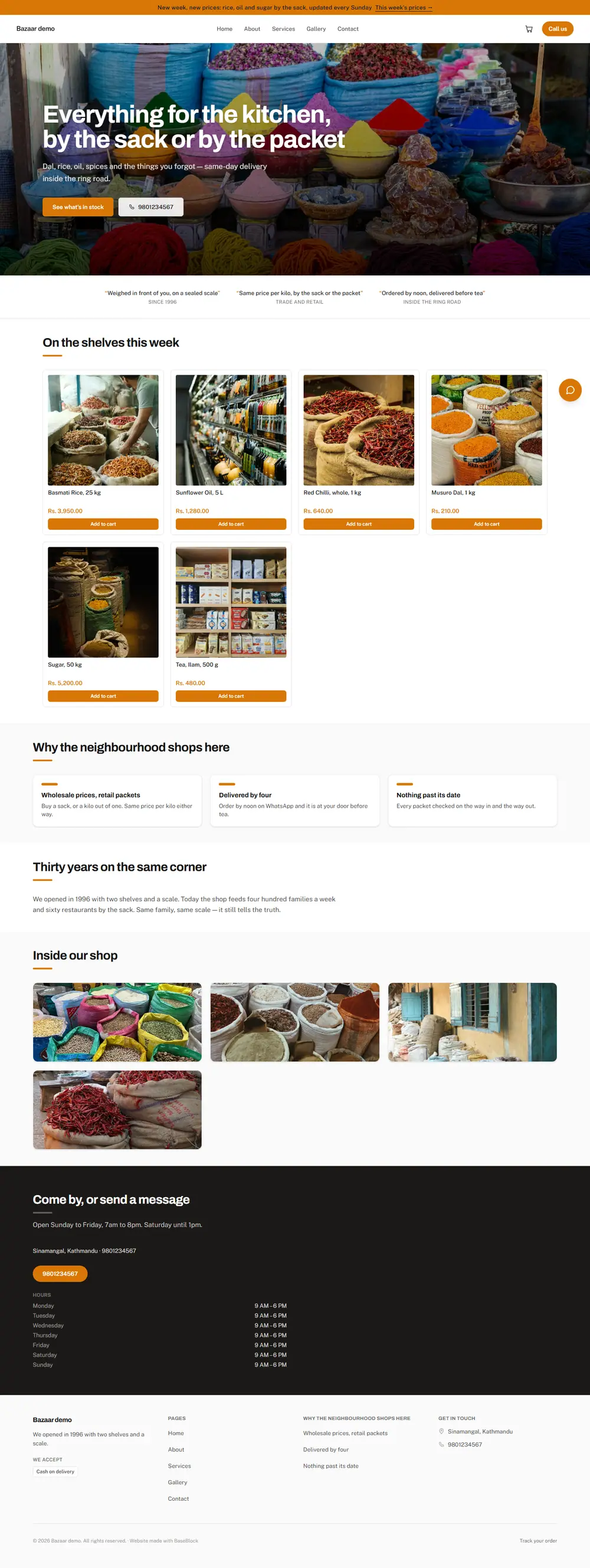 The Bazaar theme in its Market style