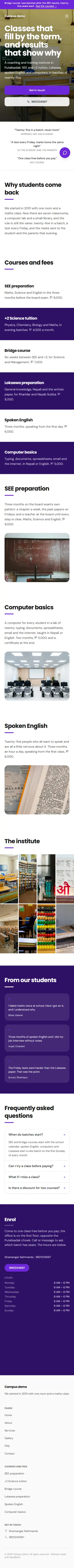 Campus in Term, on a phone