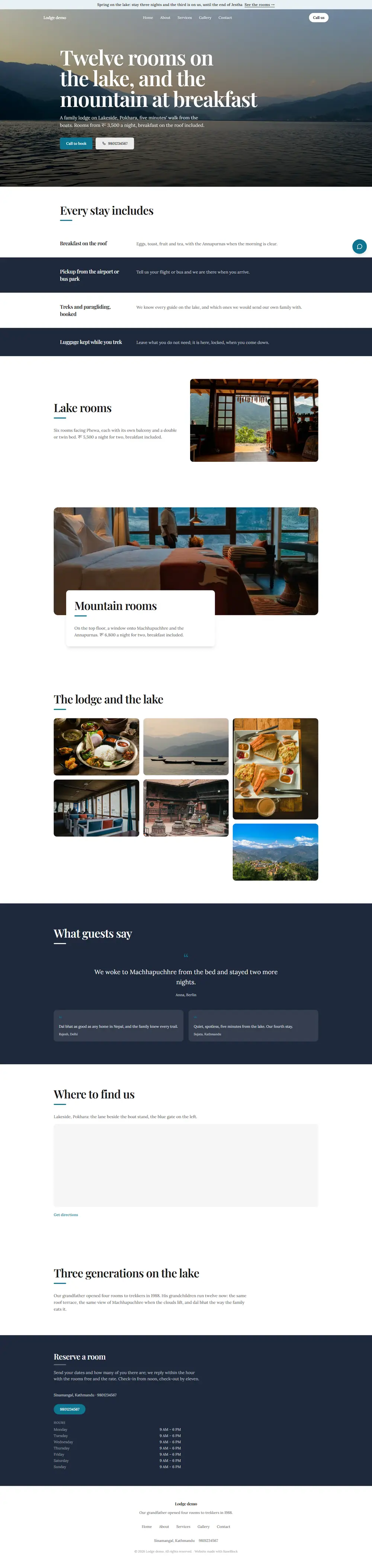 The Lodge theme in its Lakeside style